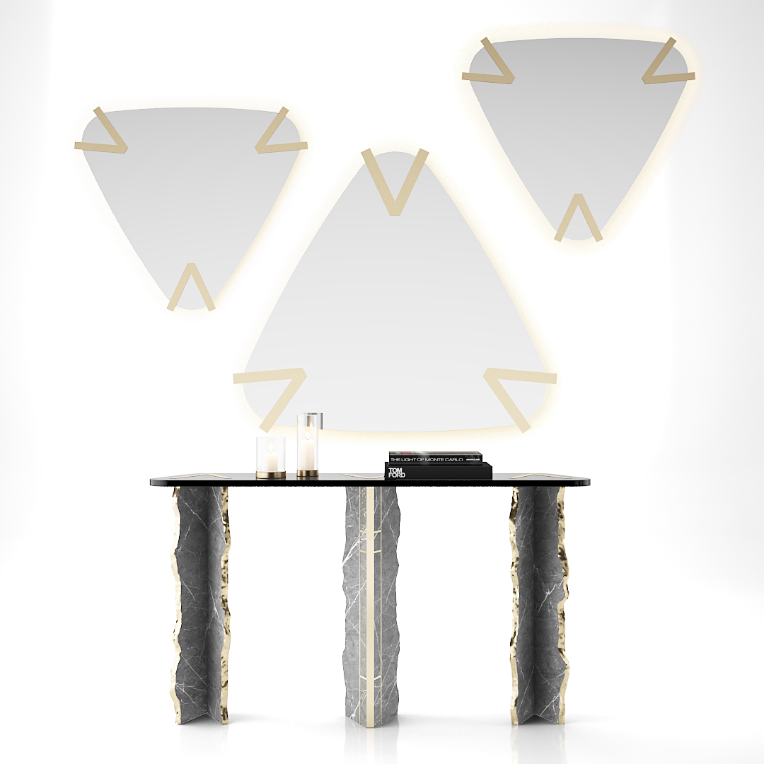 Console table, natural marble