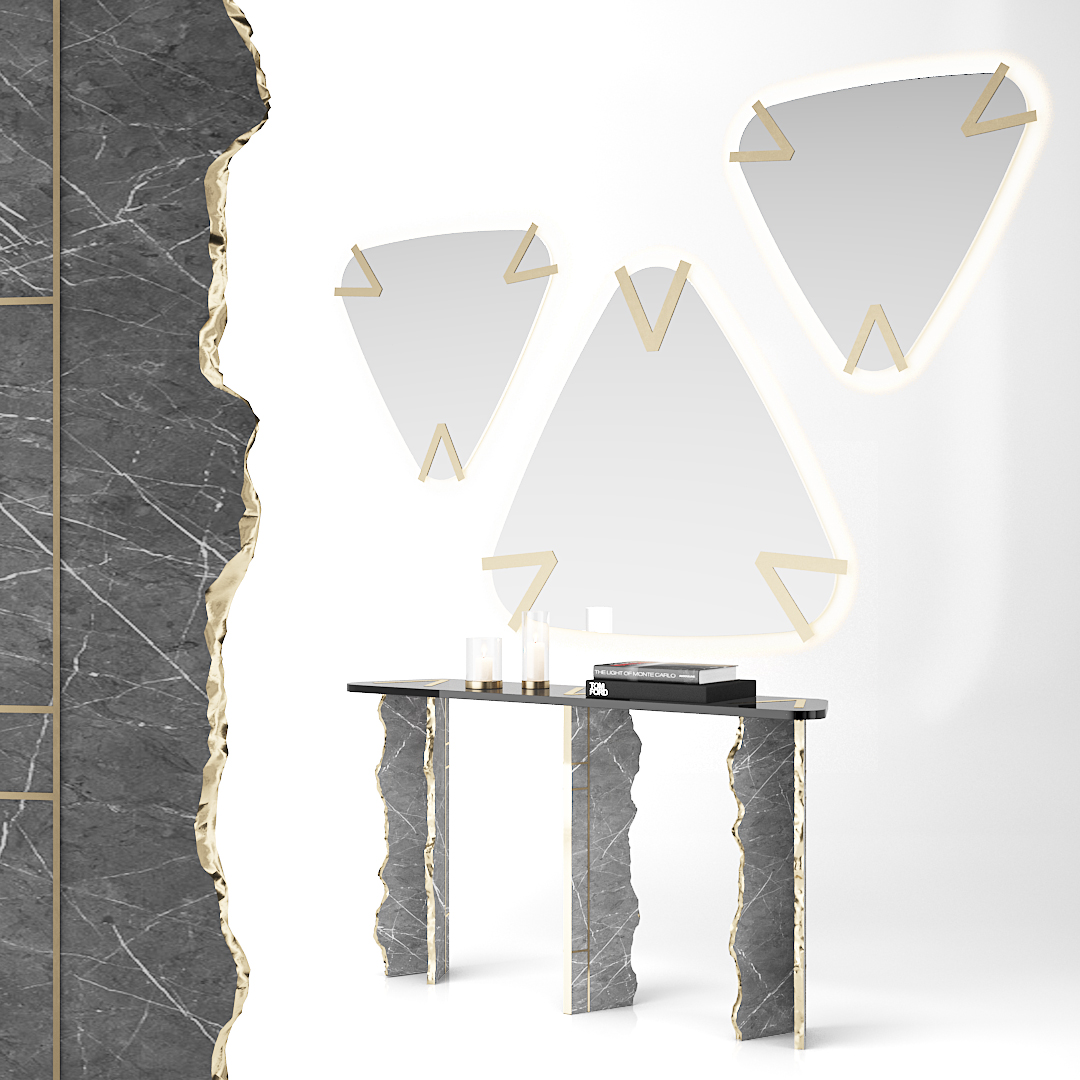 Console table, natural marble