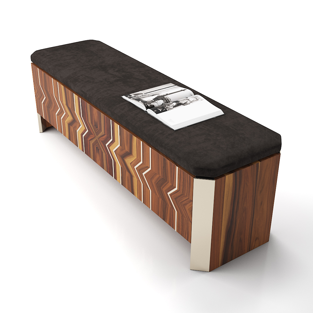 Designer bench with storage box